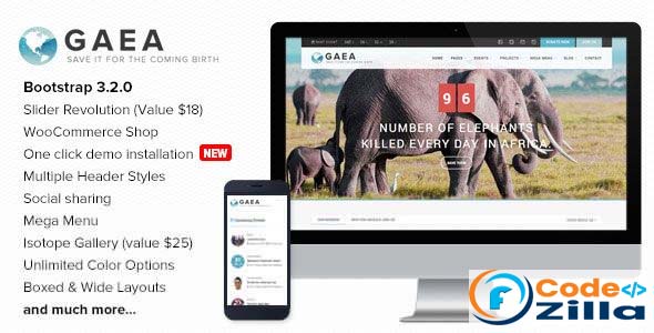Gaea v2.0 - Environmental WordPress Theme Free Download