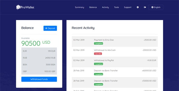 ProWallet - Electronic Online Wallet