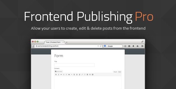 Frontend Publishing Pro WordPress Plugin Free Download