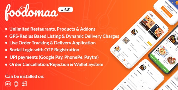 Foodomaa Nulled Multi-restaurant Food Ordering, Restaurant Management
