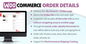 WooCommerce Order Details Plugin Free Download