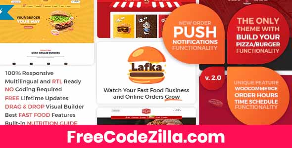 Lafka – WooCommerce Theme for Burger & Pizza Delivery Free Download