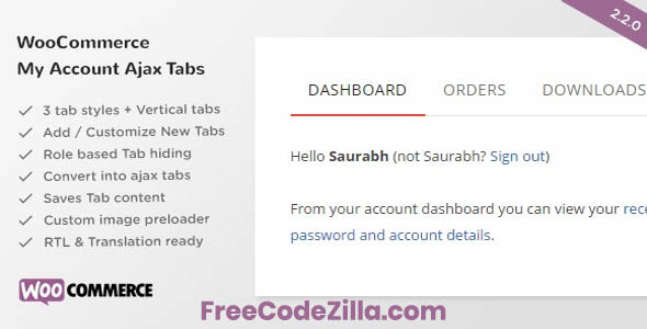 SS WooCommerce Myaccount Ajax Tabs Free Download
