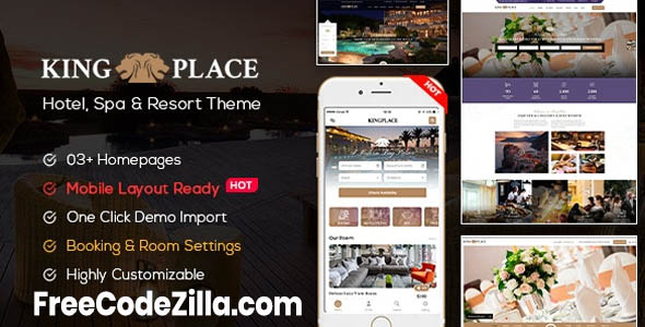 KingPlace v1.2.5 Nulled – Hotel Booking, Spa & Resort WordPress Theme