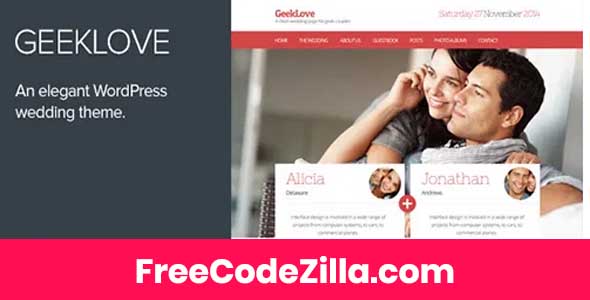 GeekLove - A Responsive WordPress Wedding Theme Free Download