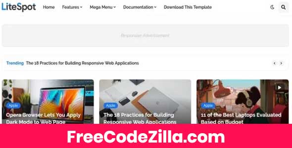 LiteSpot Blogger Template Free Download