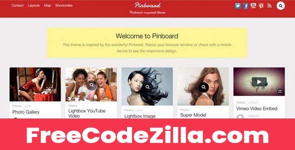 Pinboard – Responsive Pinterest WordPress Theme Free Download