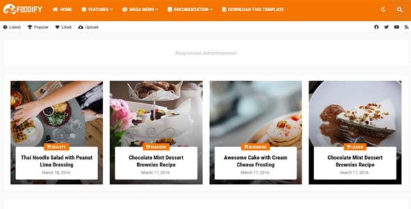Foodify Elegant Food & Restaurant Blogger Template