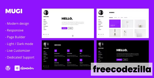 Mugi 1.0.4 Nulled - Personal Portfolio & Resume WordPress Theme