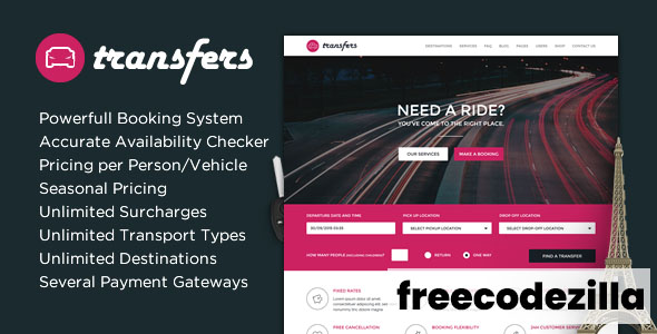 Transfers v1.40 Nulled - Transport and Car Hire WordPress Theme